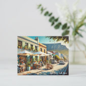 Café in Kaapstad Zuid-Afrika Briefkaart (Staand voorkant)