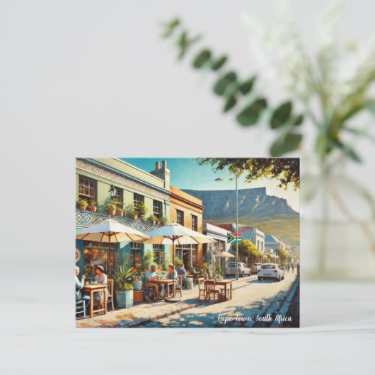 Café in Kaapstad Zuid-Afrika Briefkaart (Staand voorkant)