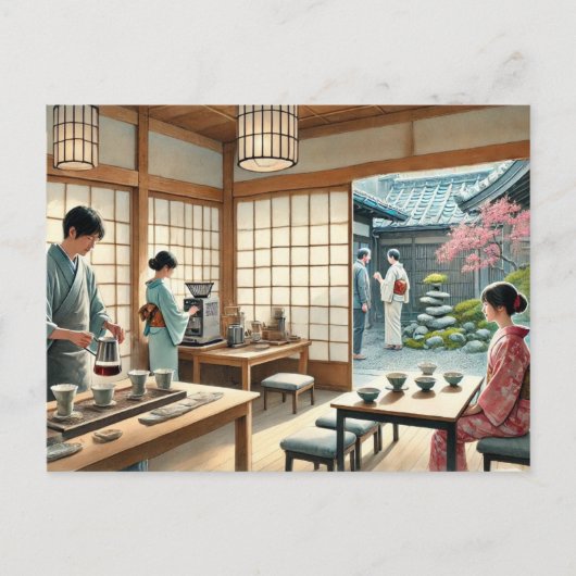 Café in Kyoto Briefkaart (Voorkant)