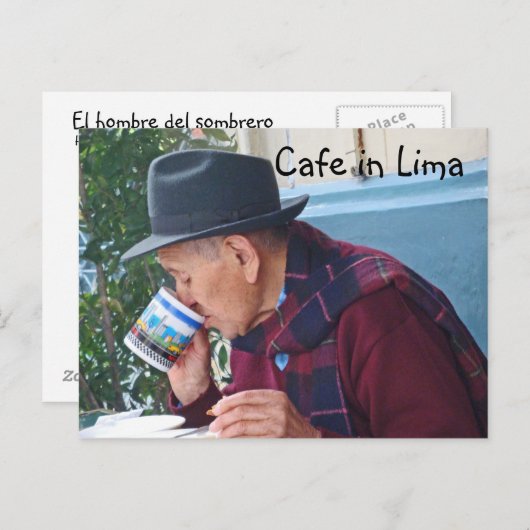 Cafe in Lima Briefkaart (Voorkant / Achterkant)