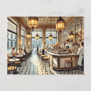 Café in Milaan Waterverf Schilderen Mok Briefkaart