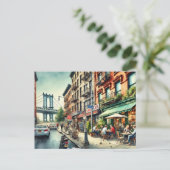 Café in New York Brooklyn Briefkaart (Staand voorkant)