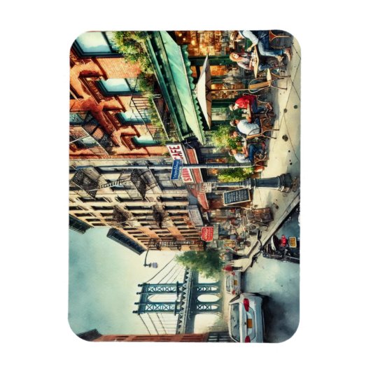 Café in New York Brooklyn Magneet (Verticaal)