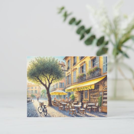 Café in Nice Frankrijk Mok Briefkaart (Staand voorkant)