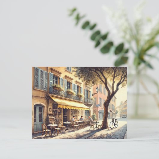 Café in Nice Frankrijk Mok Briefkaart (Staand voorkant)