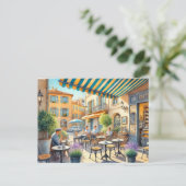 Café in Nice Frankrijk Mok Briefkaart (Staand voorkant)