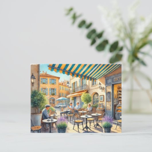 Café in Nice Frankrijk Mok Briefkaart (Staand voorkant)