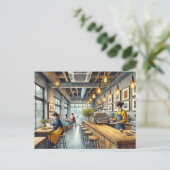 Café in Osaka Briefkaart (Staand voorkant)