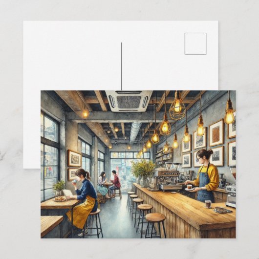 Café in Osaka Briefkaart (Voorkant / Achterkant)