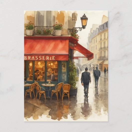 Café in Parijs Briefkaart (Voorkant)
