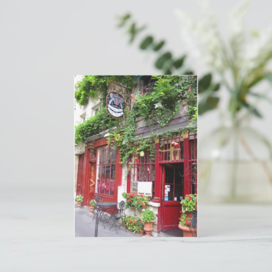 Cafe in Parijs Briefkaart (Staand voorkant)