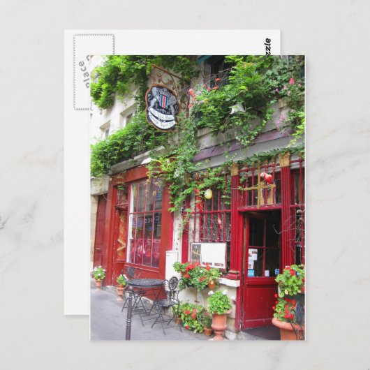 Cafe in Parijs Briefkaart (Voorkant / Achterkant)