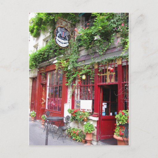 Cafe in Parijs Briefkaart (Voorkant)