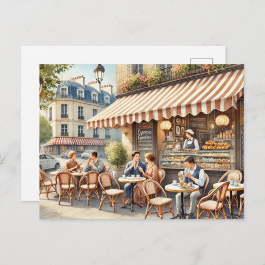 Café in Parijs Frankrijk Mok Briefkaart (Voorkant / Achterkant)