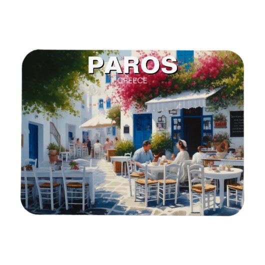 Café in Paros Griekenland Reizen Magneet (Horizontaal)