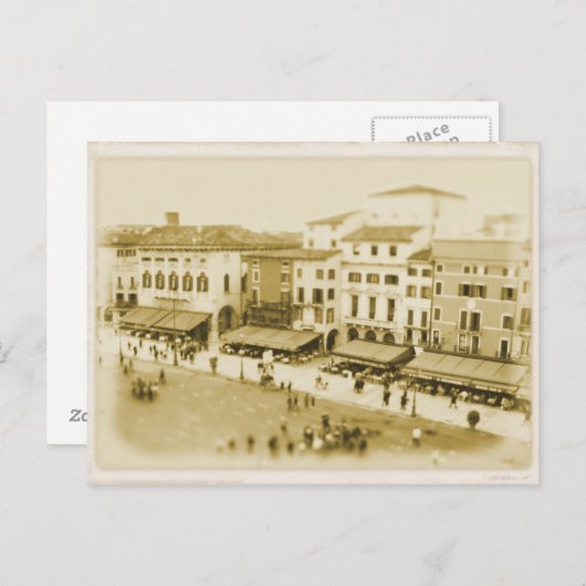 Cafe in Piazza Bra - Verona, Briefkaart van Italië (Voorkant / Achterkant)