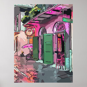 Cafe in Pirates Alley, Frans kwart New Orleans Poster