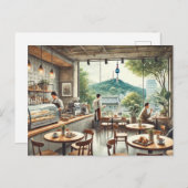 Café in Seoul Korea Namsan Mok Briefkaart (Voorkant / Achterkant)