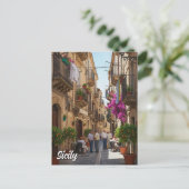 Café in Sicilië Italië Briefkaart (Staand voorkant)
