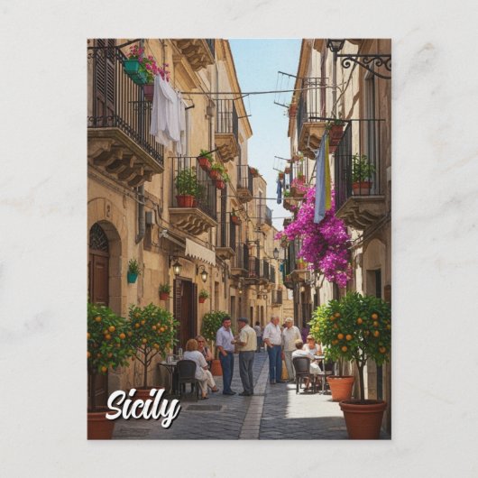 Café in Sicilië Italië Briefkaart (Voorkant)