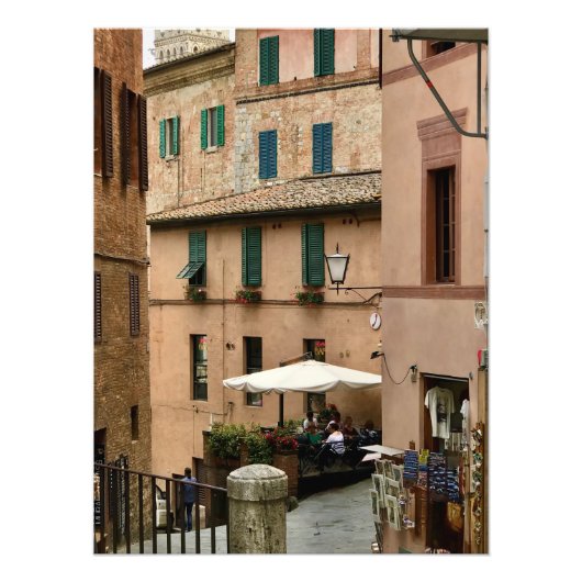 Café in Siena, Italië Foto Afdruk (Voorkant)