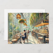 Café in Singapore Waterverf Schilderen Briefkaart (Voorkant / Achterkant)