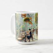 Café in Singapore Waterverf Schilderen Koffiemok (Voorkant links)