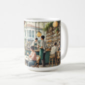 Café in Singapore Waterverf Schilderen Koffiemok (Voorkant rechts)
