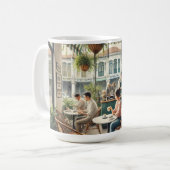 Café in Singapore Waterverf Schilderen Koffiemok (Voorkant links)