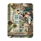 Café in Singapore Waterverf Schilderen Magneet (Verticaal)
