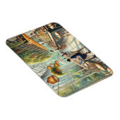 Café in Singapore Waterverf Schilderen Magneet (Rechterzijde)