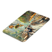 Café in Singapore Waterverf Schilderen Magneet (Linkerzijde)