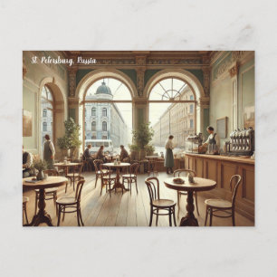 Café in Sint-Petersburg Briefkaart