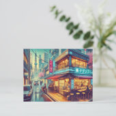 Café in Tokyo Briefkaart (Staand voorkant)