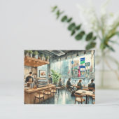 Café in Tokyo Briefkaart (Staand voorkant)