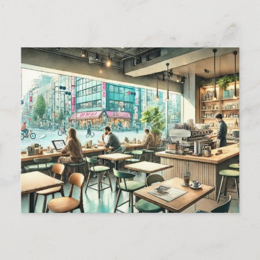 Café in Tokyo Briefkaart (Voorkant)