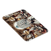 Café in Wenen Oostenrijk Waterverf Schilderkunst Magneet (Rechterzijde)