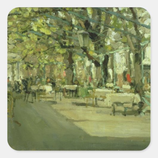 Cafe in Yalta, 1905 Vierkante Sticker (Voorkant)