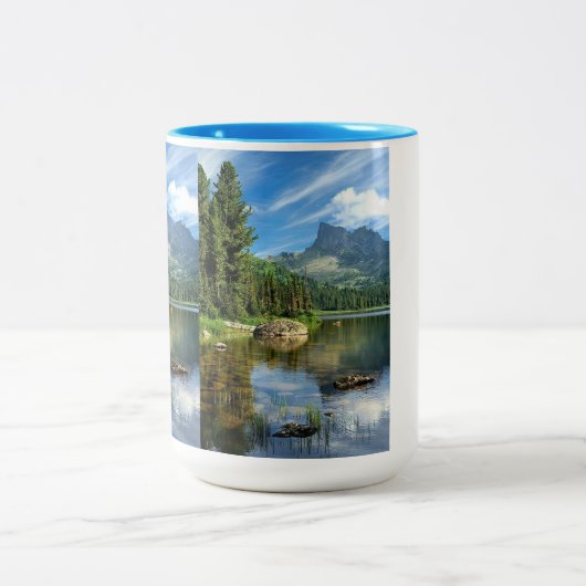 Café Inspirée de la Beauté nature" Tweekleurige Koffiemok (Center)