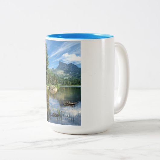 Café Inspirée de la Beauté nature" Tweekleurige Koffiemok (Voorkant rechts)