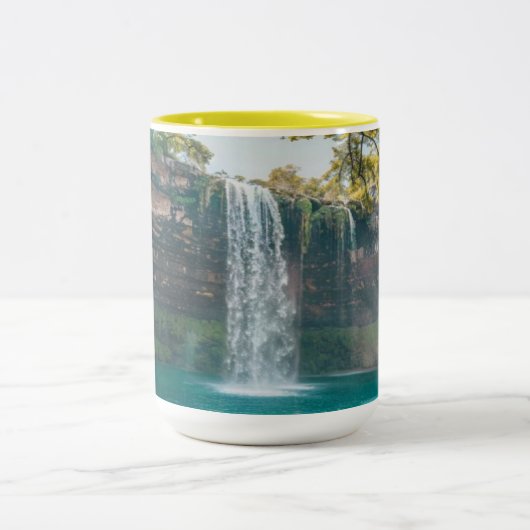 Café Inspirée de la Beauté nature" Tweekleurige Koffiemok (Center)