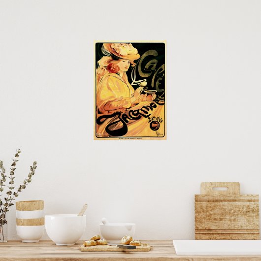 CAFE JACAMOTTE Brussels Art van Fernand Toussaint Poster (Keuken)