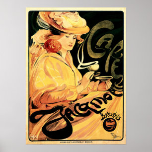 CAFE JACAMOTTE Brussels Art van Fernand Toussaint Poster