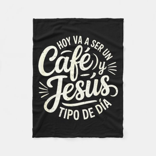 Café Jesús Ti De Día Fe Cristiana Spanish Coffee J Fleece Deken (Voorkant)