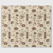 Cafe.  Kaffe!  Koffie! Cadeaupapier (Vlak)