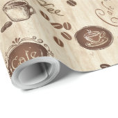 Cafe.  Kaffe!  Koffie! Cadeaupapier (Rol Hoek)