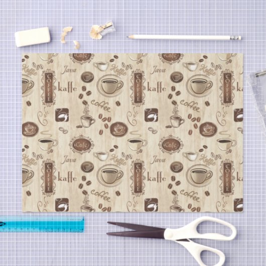 Cafe. Kaffe! Koffie! Tissuepapier (Craft)