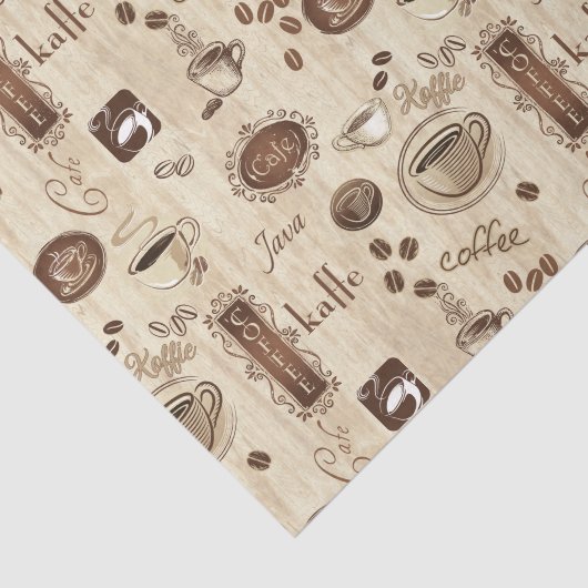 Cafe. Kaffe! Koffie! Tissuepapier (Detail)