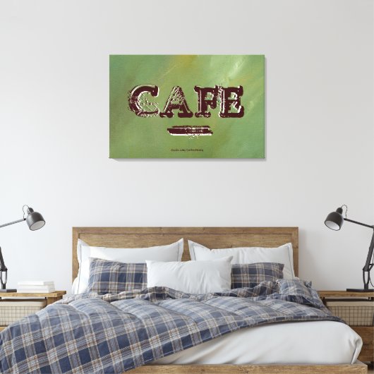  Cafe Kitchen Canvas Afdrukken - Groen geborsteld (Insitu (Slaapkamer))