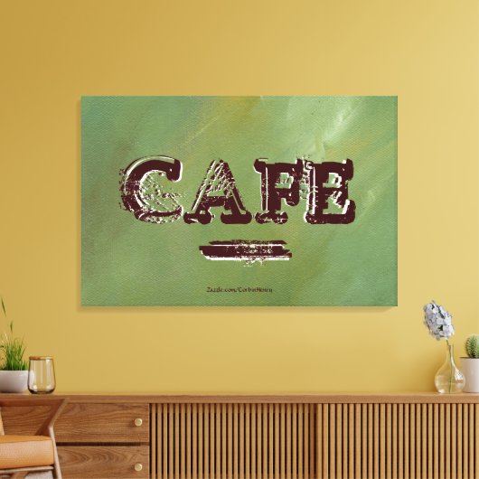  Cafe Kitchen Canvas Afdrukken - Groen geborsteld (Insitu (Woonkamer))